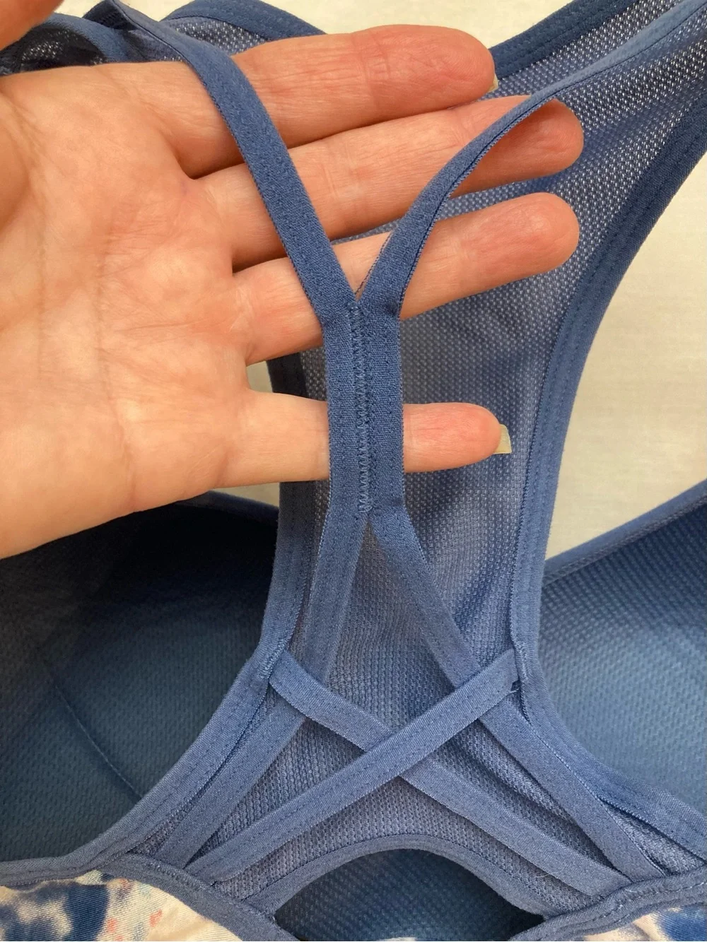 Layer 8 Tie-Dye Navy, Pink and White Sports Bra M